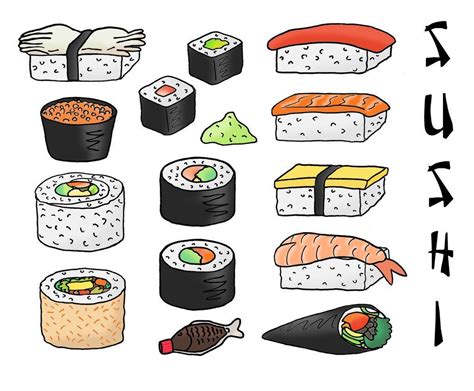 Kết Quả Hình ảnh Cho Sushi Drawing Sushi Drawing Sushi Cartoon Cute