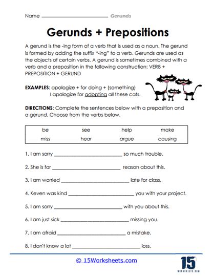 Gerunds Worksheets 15