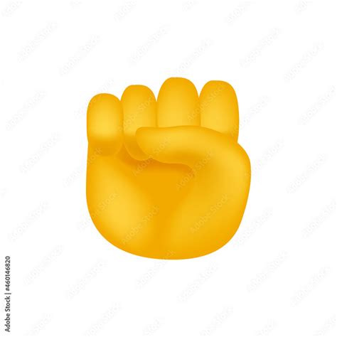 Raised Fist Hand Emoji Icon Illustration Sign Human Gesture Vector