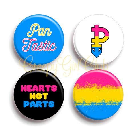 Pansexual Pride Pin Set Pan Tastic Hearts Not Parts Etsy