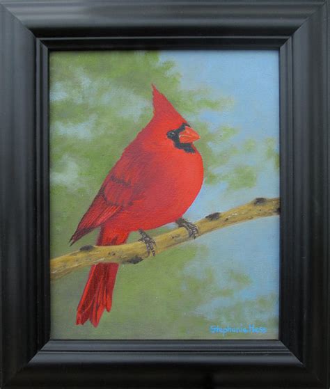 Cardinal Original Oil Painting On Canvas 8 By Stephaniehessfineart