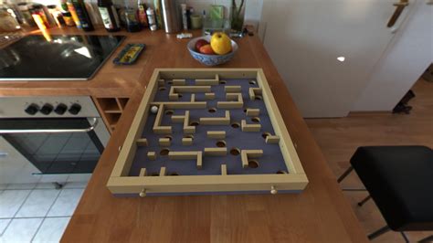 Top wood table blur chef cooking in bar restaurant background.for create product display or design key visual layout. Designing a Labyrinth game with SolidWorks