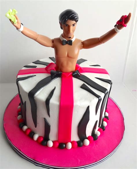 Male Stripper Zebra Bachelorette Cake