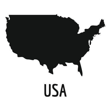 Mapa De Estados Unidos En Vector Negro Simple 14627924 Vector En Vecteezy