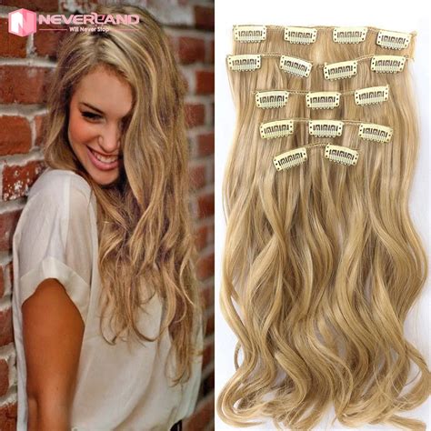 7pcsset 22 Inch 55cm Clip In Hair Extensions 16clips Long Hairpiece