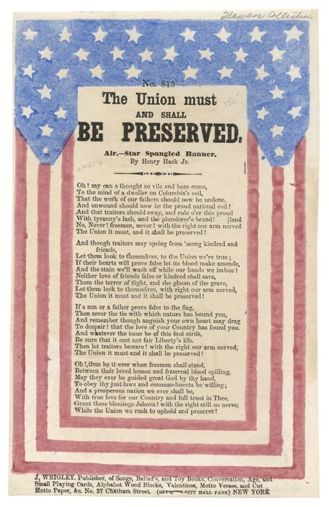 The Union Must And Shall Be Preserved American Song Sheets Duke
