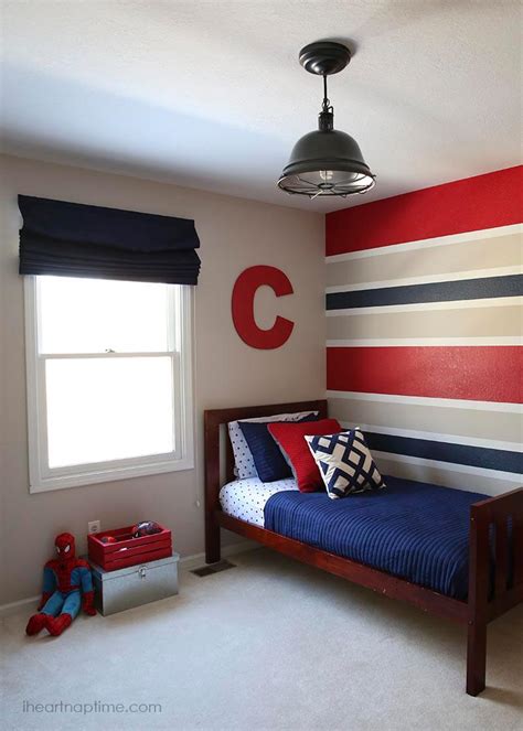 If your children have no enough skill for painting, you can find the stencil or ask for help to someone else who know the way to paint or at least help to create lines for picture of the wall. 10 Awesome Boy's Bedroom Ideas - Classy Clutter