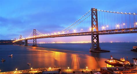 San Francisco Bay Bridge Panorama By Christopher Chan