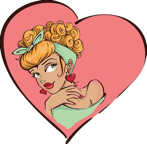 Valentine Pin Up Girl Illustrations Royalty Free Vector Graphics
