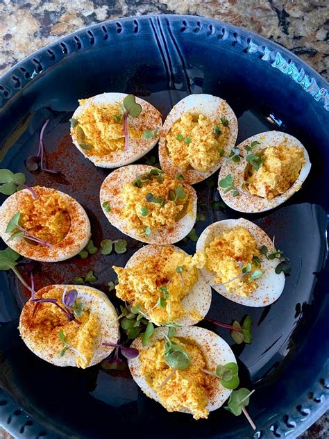 Deviled Eggs With Broccoli Sprouts Heavenly Healthy Gourmet
