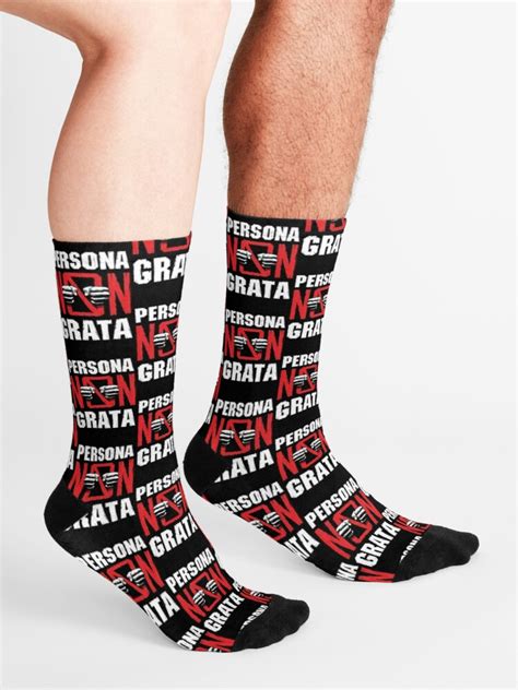 Persona non grata can also apply to people who have yet to enter a country. 'Persona Non Grata' Socks by GrandeDuc