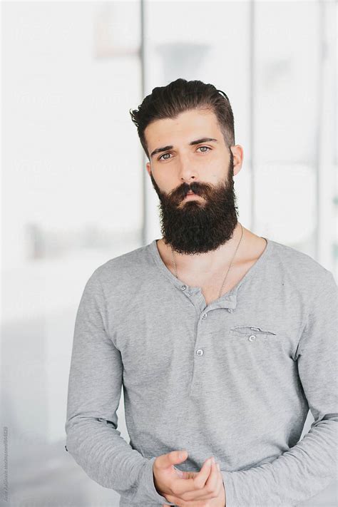 Handsome Serious Man With A Beard By Stocksy Contributor Amir