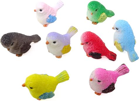 Honbay 8pcs Cute Mini Bird Decorative Figurines Miniature