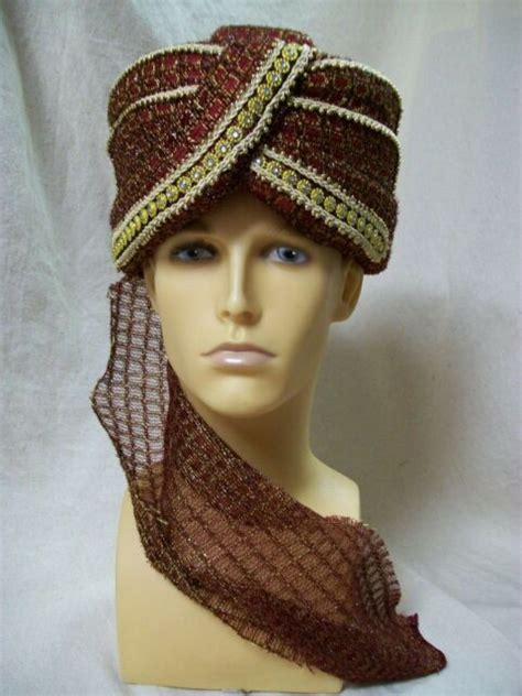 Sheik Costume Hat Desert Prince Maharaja Turban Swami Arabian Bollywood