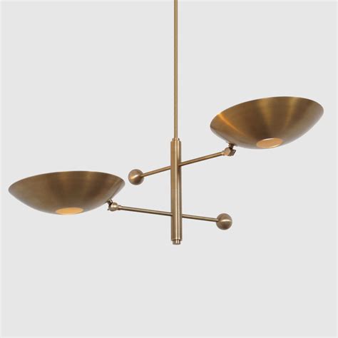Mid Century Style 2 Lights Modern Brass Sputnik Light Disk Etsy