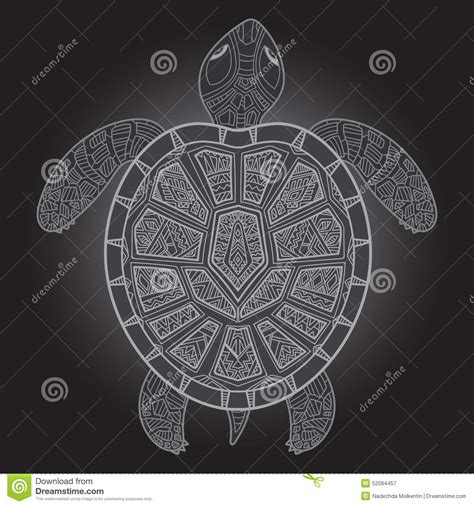 Sea Turtle Tribal Maori Ethnic Style Simbol Or Logo Vector