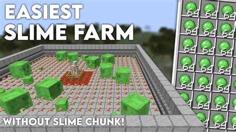 Minecraft Easy Slime Farm 119 Without Slime Chunk Youtube