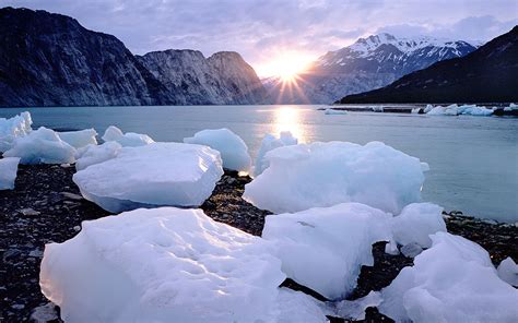 Blocks Of Ice On The River Hd Winter Wallpaper