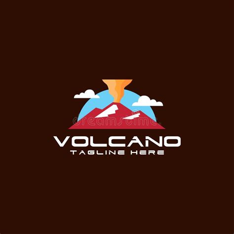 Simple Flat Volcano Logo Design Vector Stock Image Stock Illustration