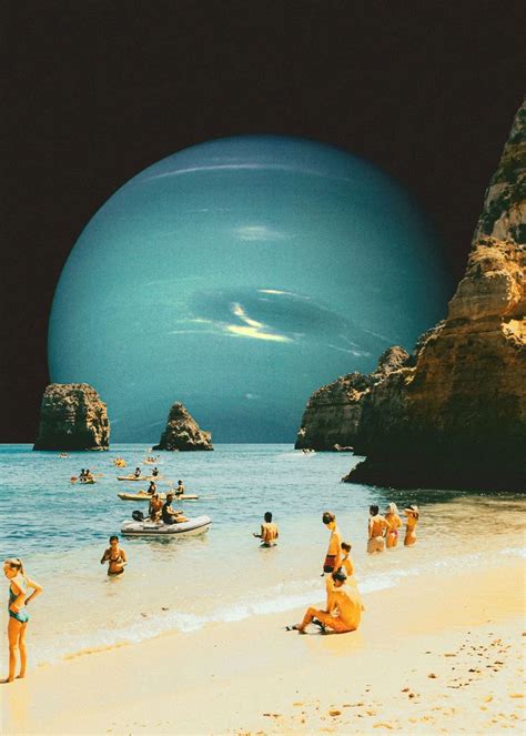 Space Beach Poster By Taudalpoi Displate Surreal Collage Art