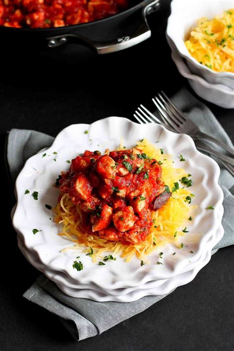 Chicken Puttanesca With Spaghetti Squash Recipe Cookin Canuck