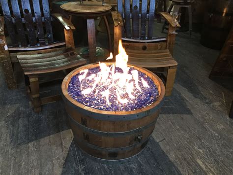 Wine Whiskey Bourbon Barrel Propane Gas Fire Pit Etsy Wine Barrel