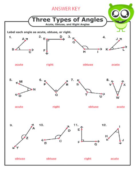 Our large collection of math worksheets are a great study tool for all ages. Identifying Angles Worksheets Answer Key Math ...