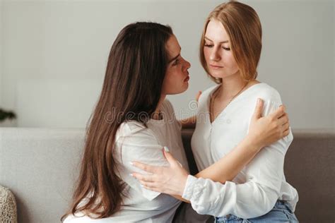 Woman Comforting And Hearing Out Her Upset Friend Stock Image Image
