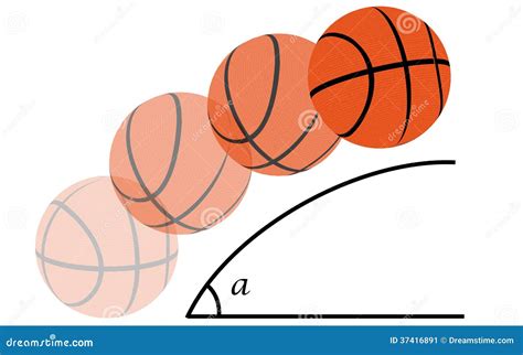 Trajectory Of A Basketball Stock Illustration Illustration Of Distance