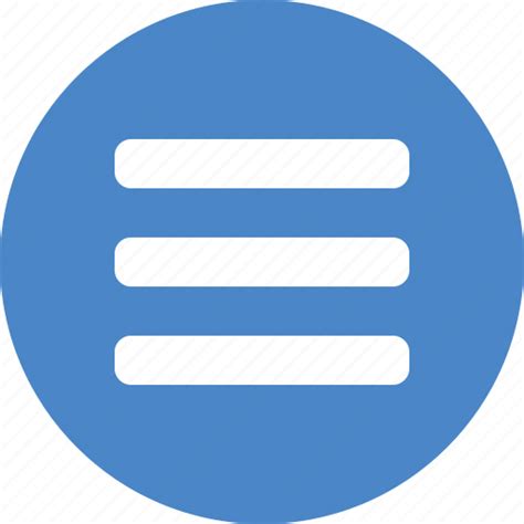 Blue Circle Hamburger List Menu Navigation Stack Icon Download