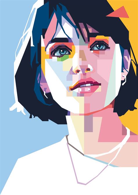 Just A Girl On Behance Pop Art Painting Polygon Art Vector Portrait