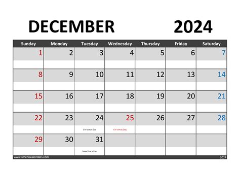 Cute December 2024 Printable Calendar Monthly Calendar