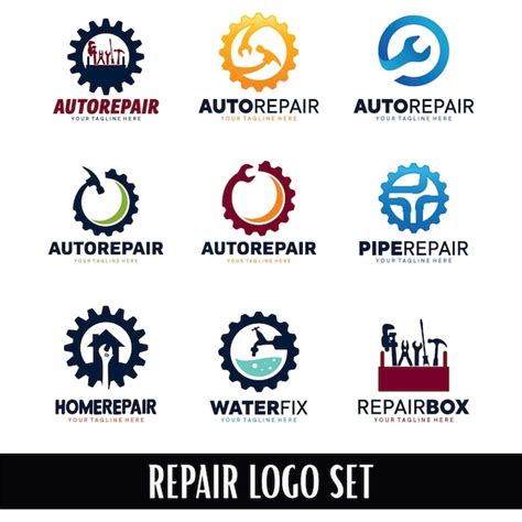 Repair Logo Designs Collection Premium Vector