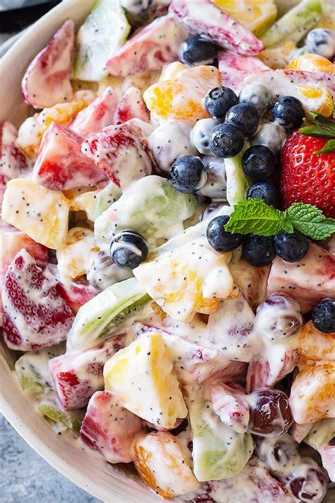 Creamy Fruit Salad Fruit Salad With Yogurt Fruit Salad Recipes
