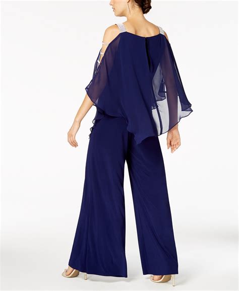 Msk Embellished Chiffon Overlay Jumpsuit And Reviews Pants And Leggings