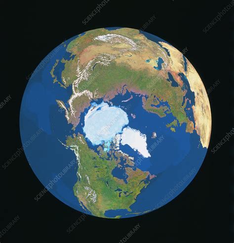 Whole Earth Centred On North Pole Stock Image E0500276 Science