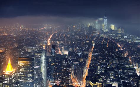 City Lights 3840×2400 New York City Downtown Gotham
