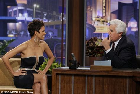 halle berry s low cut dress has jay leno looking a little hot under the collar ~ movie kangz