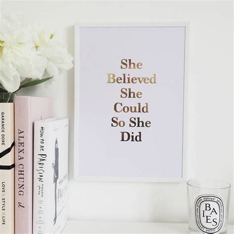 She Believed She Could So She Did Foil Print By Lily Rose Co