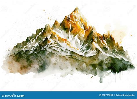 Beautiful Mountain Watercolor Mountains Landscape Poster Generative Ai