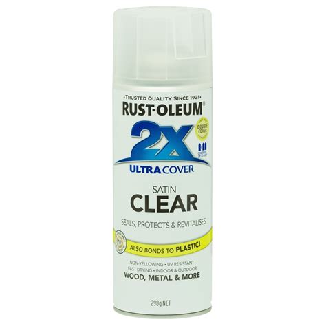 Rust Oleum 298g Satin Clear 2x Ultra Cover Spray Paint Bunnings Warehouse