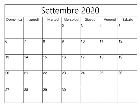 Calendario Settembre 2020 Da Stampare Calendario Calendario