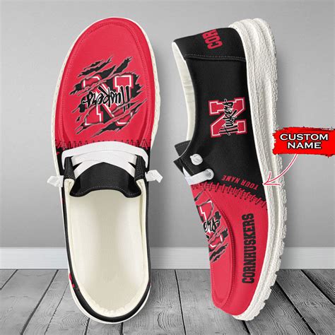 ncaa nebraska cornhuskers hey dude shoes custom name perfect t beemain