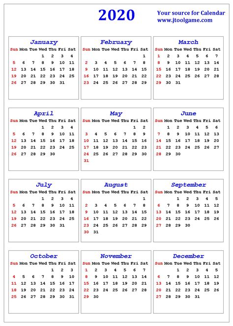 Year Calendar Australia 2020 Calendar Printables Free Templates