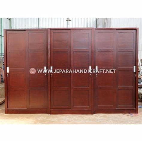 Desain pintu geser untuk kamar tidur 4 panel. Jual Lemari Pakaian Jati Minimalis 6 Pintu Sliding Jepara