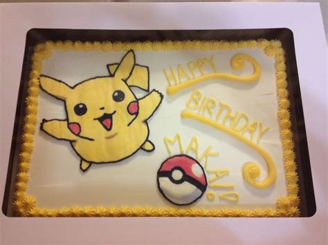 Pikachu Pokemon Sheet Cake From Cakefully Cake