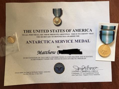 Recieved An Antarctica Service Medal In Post Today Im A New Zealander