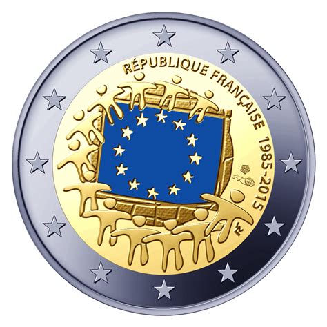 2 Euro Commémorative De France 2015 30 Ans Du Drapeau De Lunion