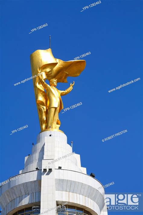 Turkmenistan Ashgabat Independence Square The Golden Niyazov