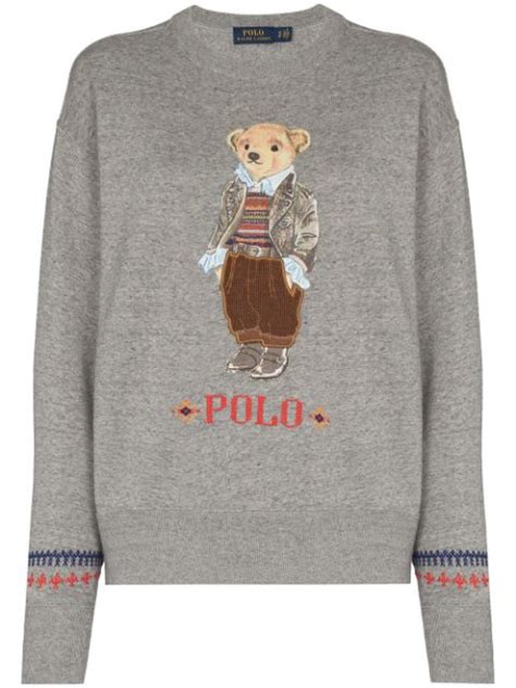 Polo Ralph Lauren Embroidered Teddy Bear Sweatshirt For Women 211817681001 At